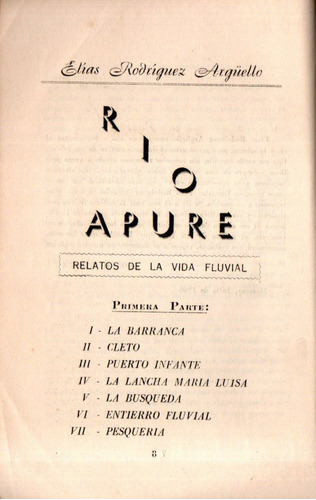 Rio Apure Relatos De La Vida Fluvial Elias Rodriguez 