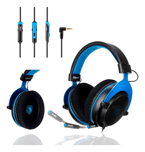 Audifono Gamer Sades M-power Negro/azul