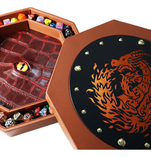 Fantasydice Fire Dragon Eye Bandeja Para Dados Extra Grande 