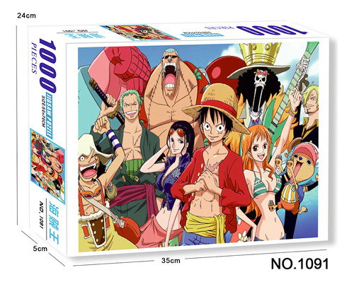 1000 Peças One Piece Jigsaw Monkey D Luffy 35* 24 Cm