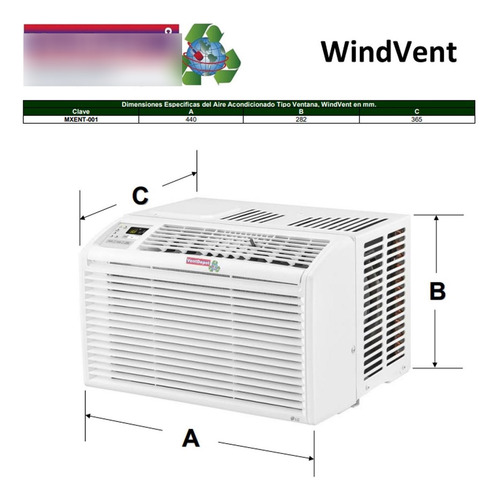 Aire Tipo Ventana Excepcional, Mxent-001, 5000 Btu, 0.42ton,