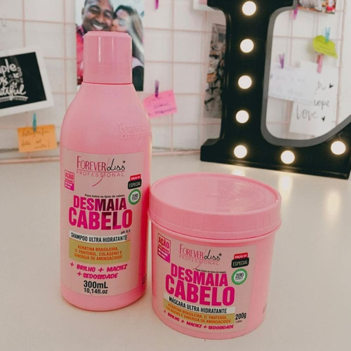 Forever Liss Desmaia Cabelo Shampoo 300ml E Máscara 200g