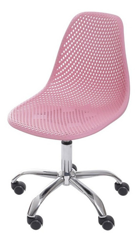 Cadeira Colmeia Rodízio Or Design 1119 Cor Rosa