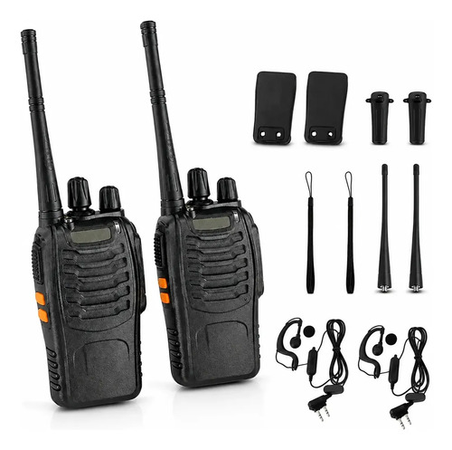 Set 2 Radios Transmisor Walkie-talkie y Accesorios Marthing Juego Radios Profesionales Largo Alcance Recargable Bandas Frecuencia Uhf Radios de Largo Alcance con Manos Libres Linterna y mas