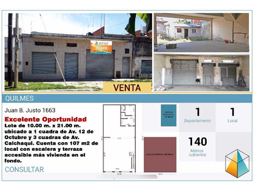 Local Con Vivienda En Venta En Quilmes Oeste