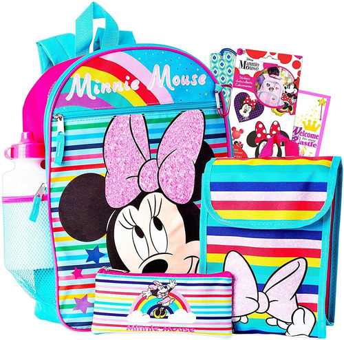 Minnie Mouse Backpack With Lunch Box For Girls 9 Pc  5 Pc B