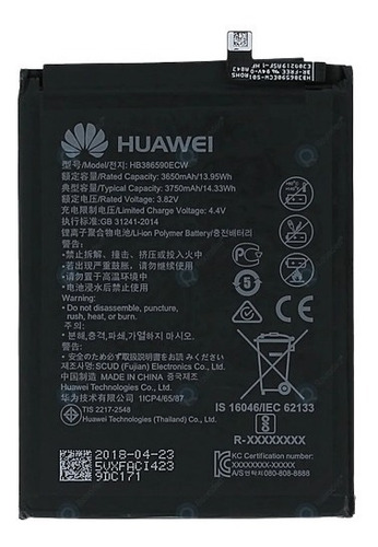 Batería Pila Huawei Honor 8x Modelo Hb386590ecw Nueva