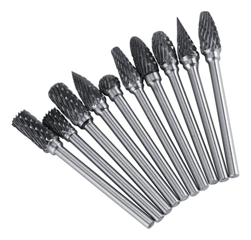 Juego De 10 Limas Rotativas De Acero De Carburo De Tungsteno