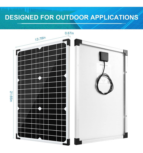 Apowery Kit Panel Solar Monocristalino 30 12 5 Bateria