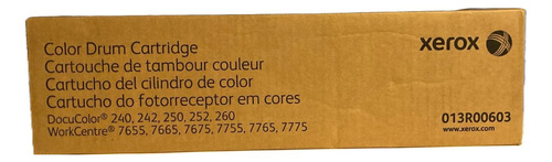 Unidad De Tambor Color Xerox DocuColor 240, 242, 250, 252, 260 WorkCentre 7655, 7665, 7675, 7755, 7765, 7775 Rendimiento 100,000 Páginas Drum Cartucho Del Cilindro Color Código 013R00603 Marca Xerox