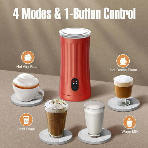 Espumador De Leche Eléctrico 4 En 1 Con Vaporizador