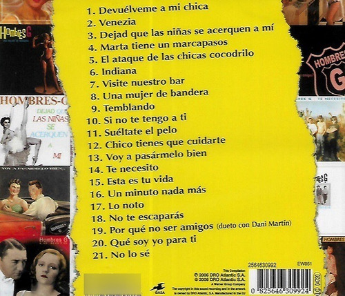 Cd Hombres G / Los Singles / Grandes Exitos (2006) Europeo