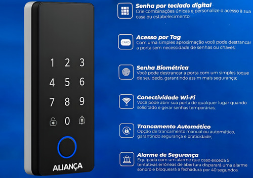 Fechadura Eletronica Digital Touch Screen C/ Biometria