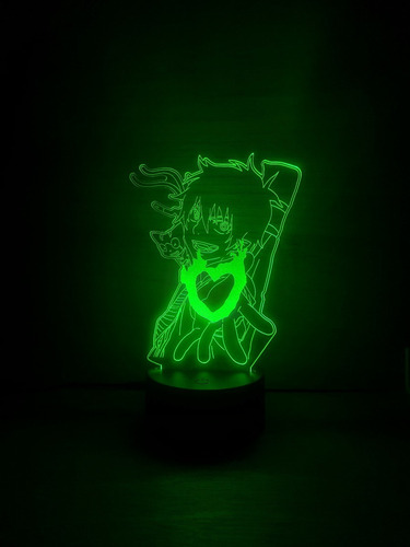 Blue Exorcist Lampara Led Ilusion 3d Anime Rin Okumura