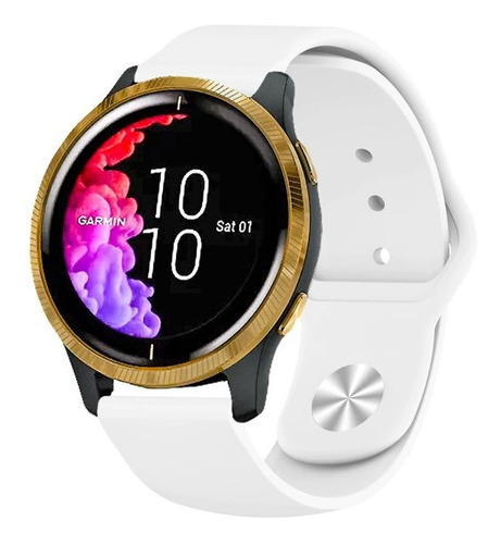 Correa Deportiva Lisa Premium Para Garmin Venu Gps Blanco Ml