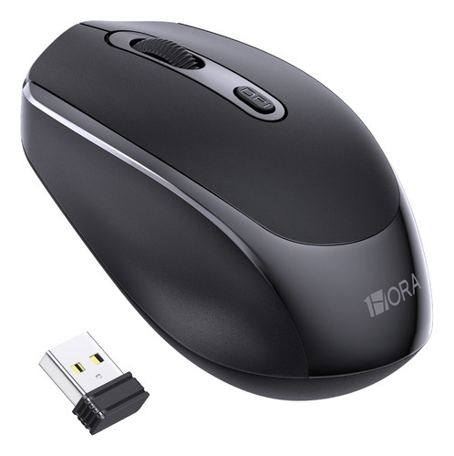 Mouse Inalámbrico Raton Silencioso Portátil 2.4g 1600 Dpi Color Negro