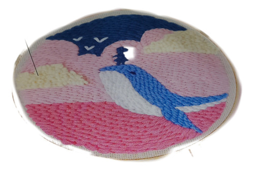 Kit De Bordado Con Aguja Mágica Y Lanas. Punch Needle