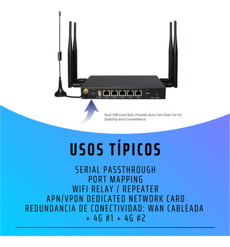 Router I3000 4g Dual Sim - Industrial - Wifi Wan Lan