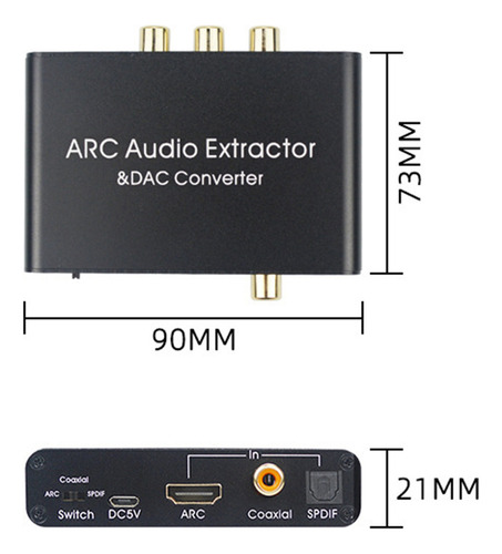 Toslink Coaxial Óptico Digital De 192 Khz Y 24 Bits A Rca L