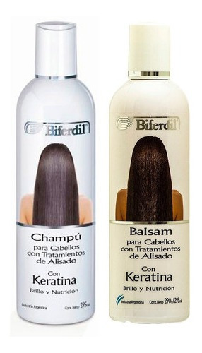 Combo Biferdil Keratina Shampoo + Balsamo Cabello Alisado