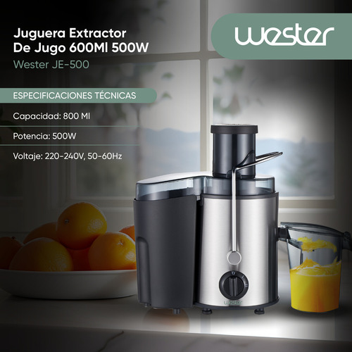 Juguera Extractor De Jugo 600ml Wester Je-500 500w