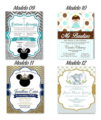 50 Invitaciones+50pases Bautizo Niño Angelito