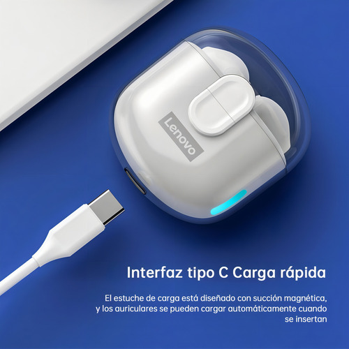 Audífonos Inalámbricos Livepods Lenovo Lp12 Bluetooth Blanco