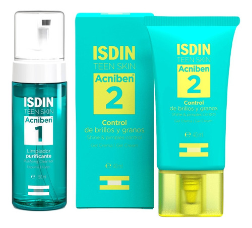 Pack Isdin Acniben Control De Brillo + Limpiador Purificante