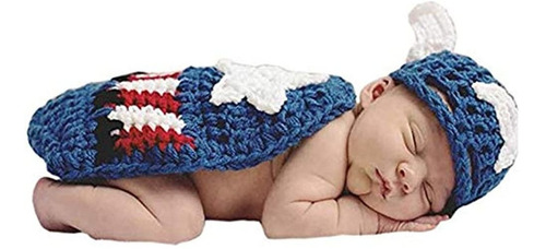 Pinbo Newborn Baby Fotografía Prop Crochet Hecho Punto Capit