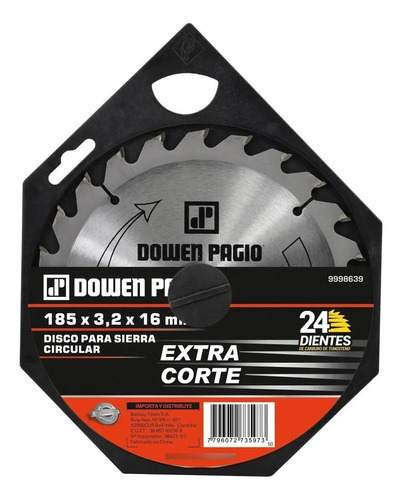 Disco Sierra Circular 235 Mm 40 Dientes Dowen Pagio 9998666