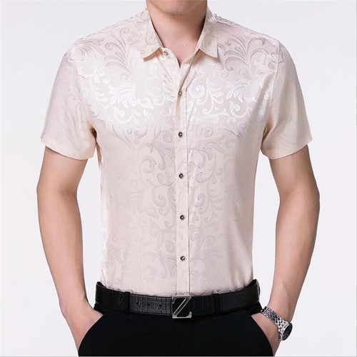 Camisa De Manga Corta Boutique Casual Elegante Con Estampado