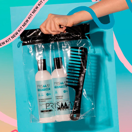Prismax Curly Care Shampoo + Acondicionador Co-wash Peine 3c