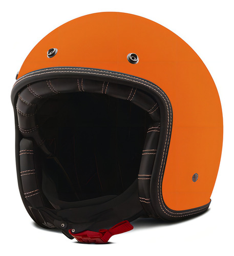 Capacete Custom Aberto Rebaixado Etceter Solid Classic Moto Tamanho Do Capacete 60 Cor Laranja