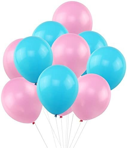 Globo Latex Mate R12 Rosado Azul Claro Pastel 24 Unidades