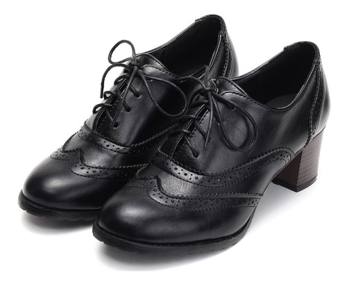Imagen 2 de 8 de Odema Zapatos Oxford De Piel Sintética Con Punta De Ala Y Ta
