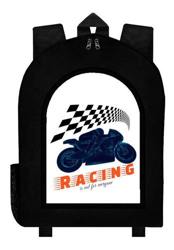 Mochila Negra Motos Carrera Art#ar149