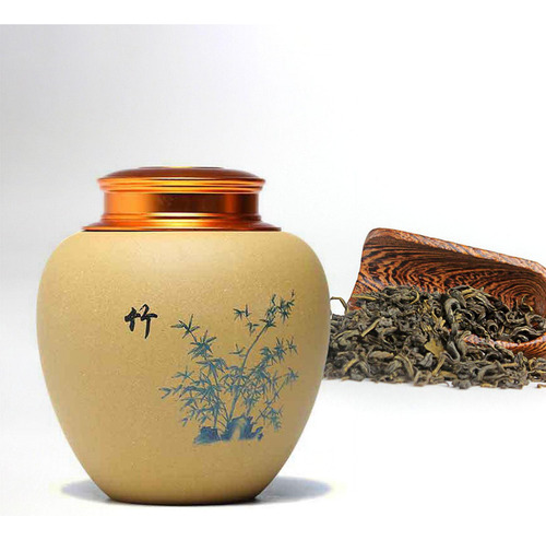 C-f Lata De Té, Lata De Té Suelta, 11 Cm X 13,5 Cm Bambú