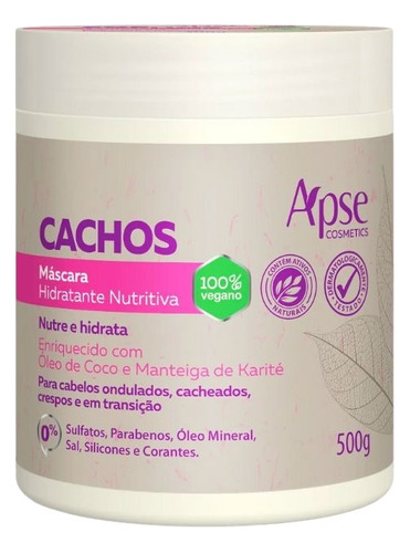 Máscara Cachos Hidratante Nutritiva 500g - Maciez E Brilho