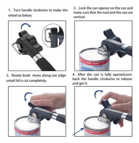 Abridor Manual De Latas Borde Suave, Mango Ergonómico De Seg