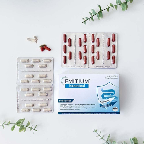 Emitium Intestinal, Vitaminas, Minerales Y Probióticos 60b Sabor Sin Sabor