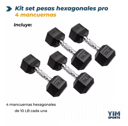 Kit Mancuernas Hexagonales (4 - 50 Kg) Juego a tu medida- Singular WOD