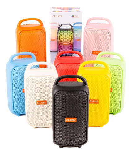 Parlante Bluetooth Inalámbrico Con Luz Led Y Radio Fm Cs3302 Color Verde