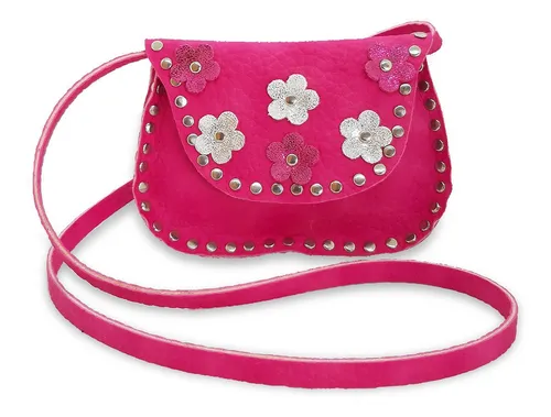 Cartera Bandolera Niña Nena Cuero Ecológico Diseño Corazones