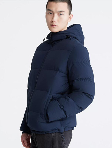 Chamarra Calvin Klein Puffer Con Gorro Para Hombre -original