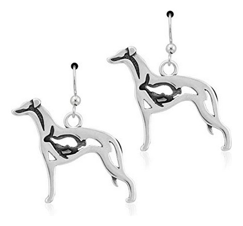 Aretes Anzuelo - Aretes Whippet De Plata Esterlina, Con Cone