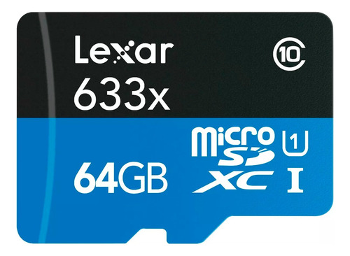 Memoria Micro Sd Lexar 64gb Blue Series 633x Clase 10 Uhs-i