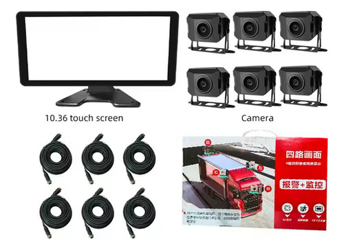 Kit Cámara 6 + Pantalla 10 Pulgadas +cable Camión Bus 12-24v