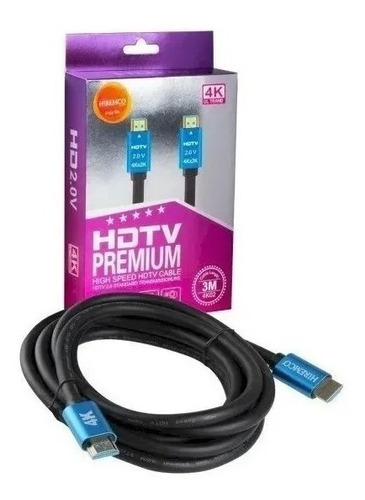 Cable Hdmi A Hdmi Hdtv Premium 4k02 3metros De Largo