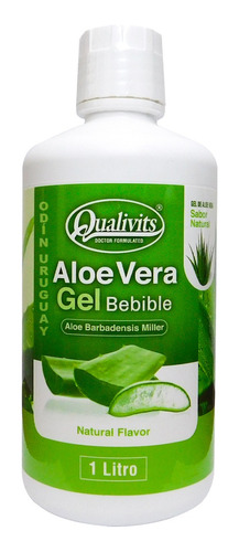 Aloe Vera Qualivits 1 Litro - Sabor Natural Durazno Manzana