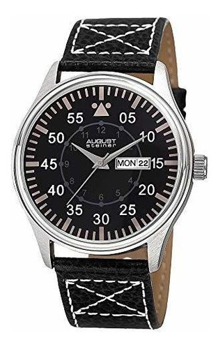 August Steiner Men's Pilot Style Watch - Day And Date Window